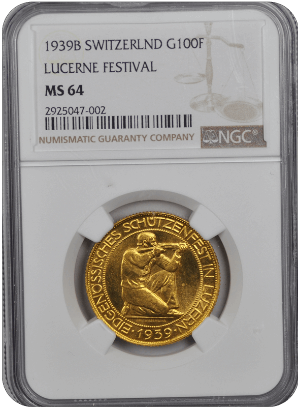 1939 B Switzerland G 100F NGC MS 64 MS 64