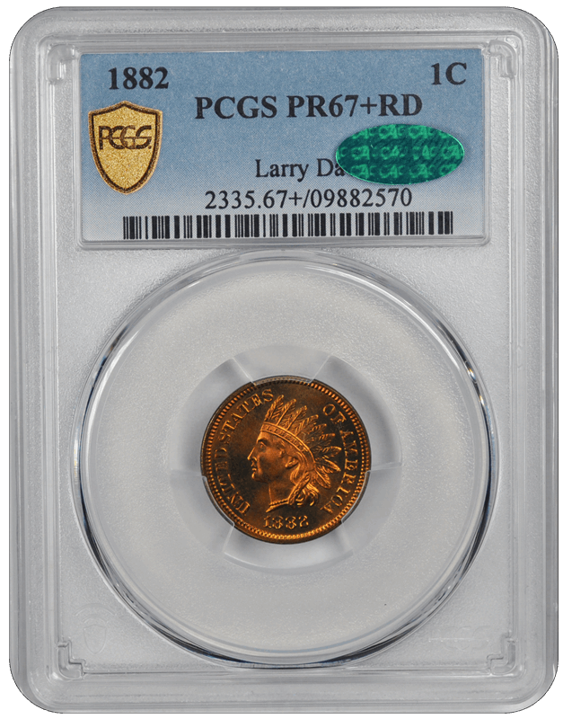 1882 Indian Head PCGS CAC RD 67+
