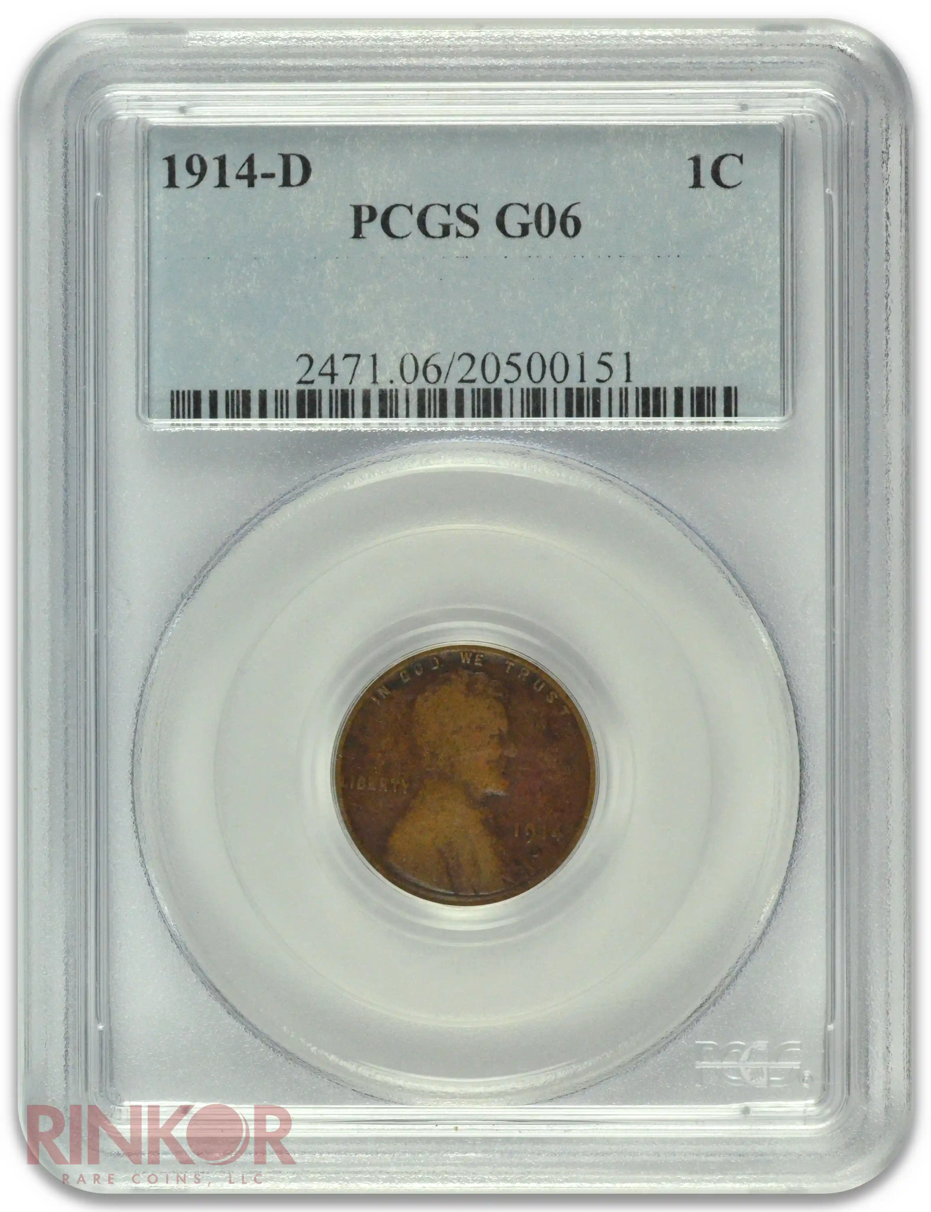 1914-D 1C Lincoln Wheat Cent PCGS G-06