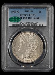 1900-O $1 VAM 29A Die Break Top 100 PCGS AU-53 CAC