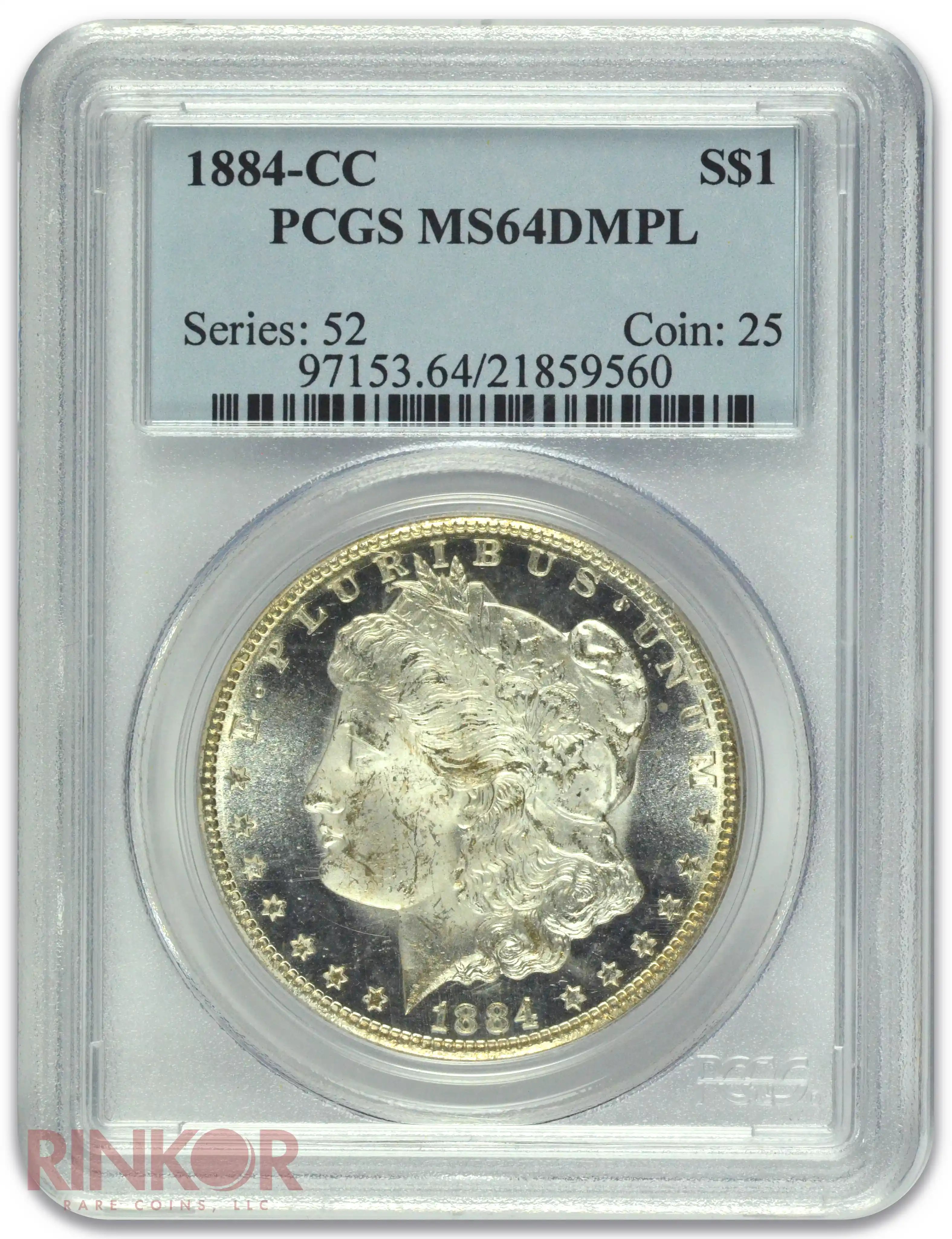 1884-CC $1 Morgan Dollar PCGS MS 64 DMPL