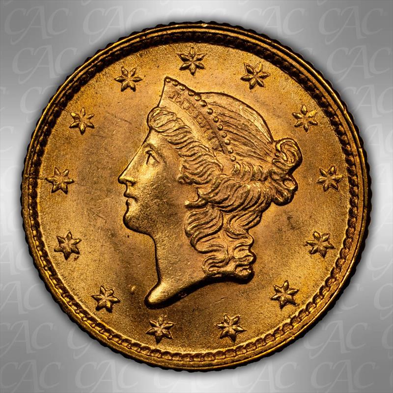 1853 G$1 CACG MS 66 