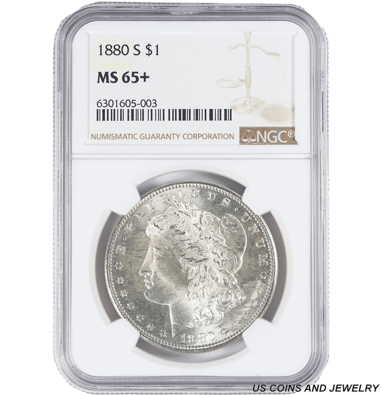 1880-S Morgan Silver Dollar, NGC  MS 65 + Nice White Coin