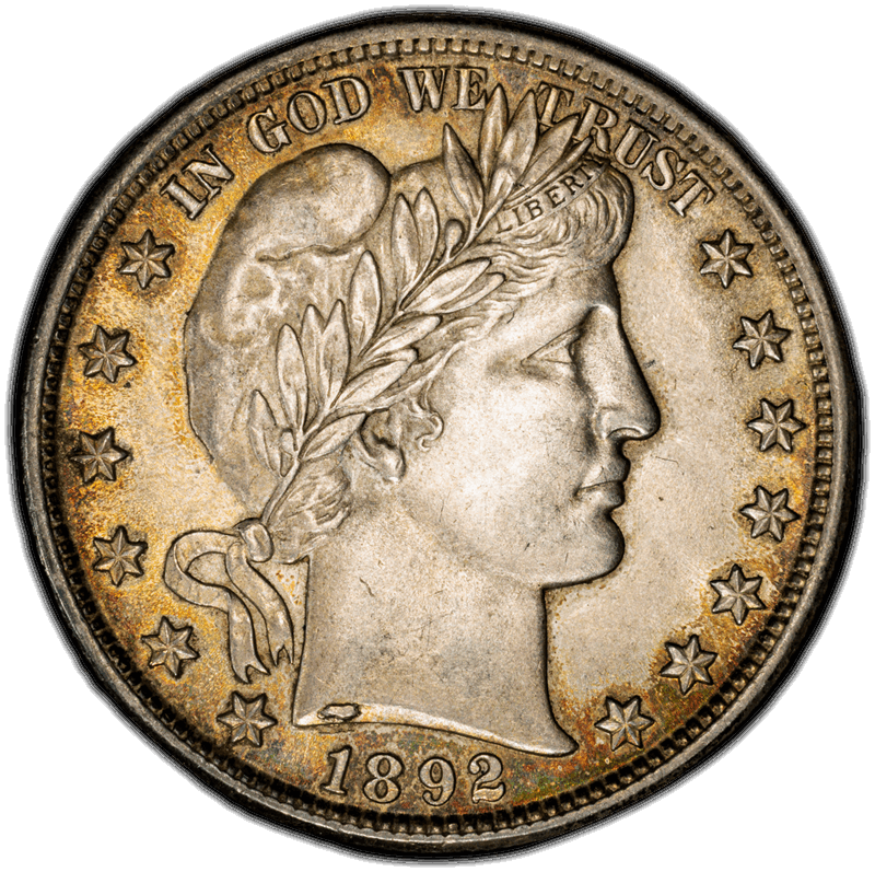 1892 50C PCGS AU-58 CAC