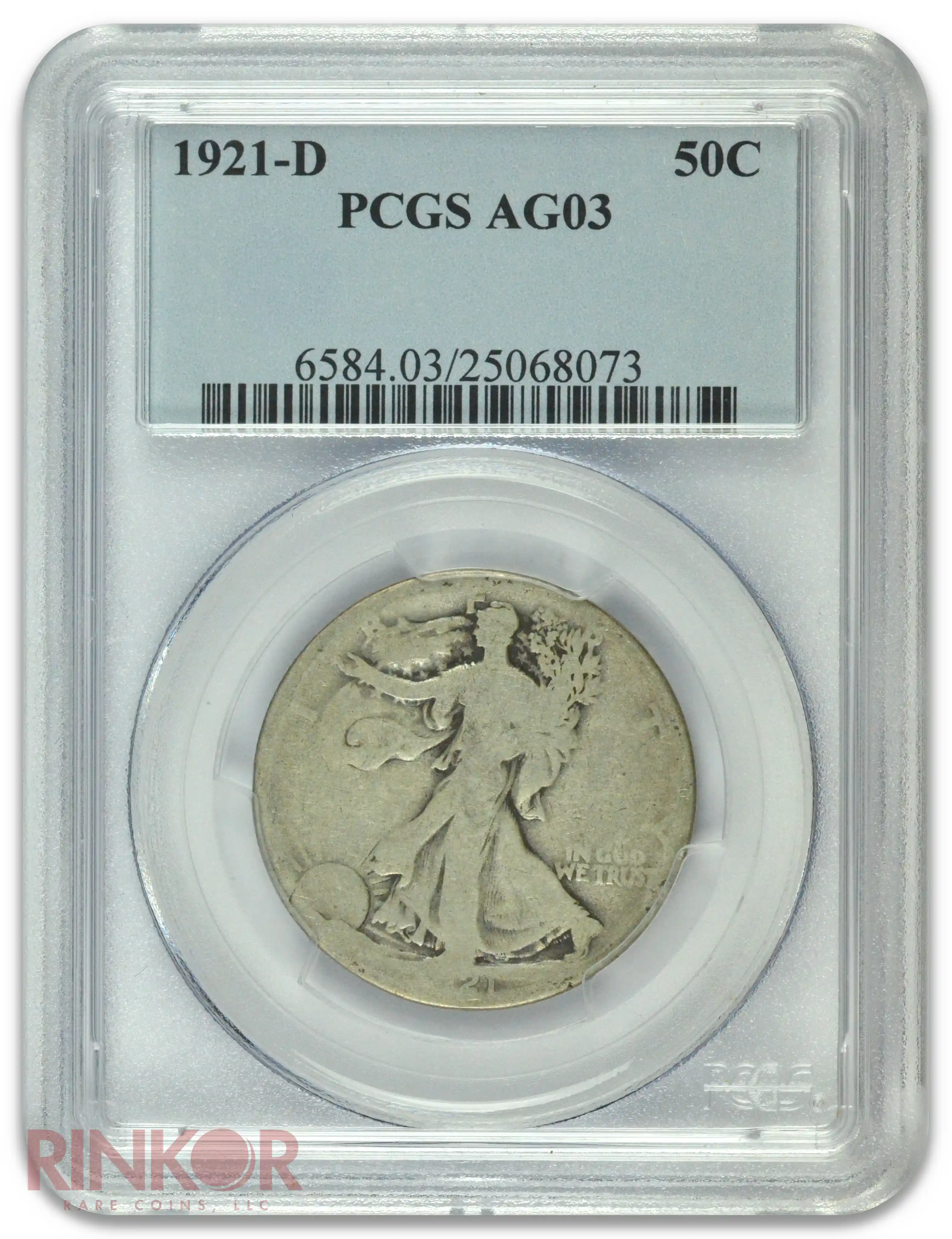 1921-D Walking Liberty Half Dollar PCGS AG-3