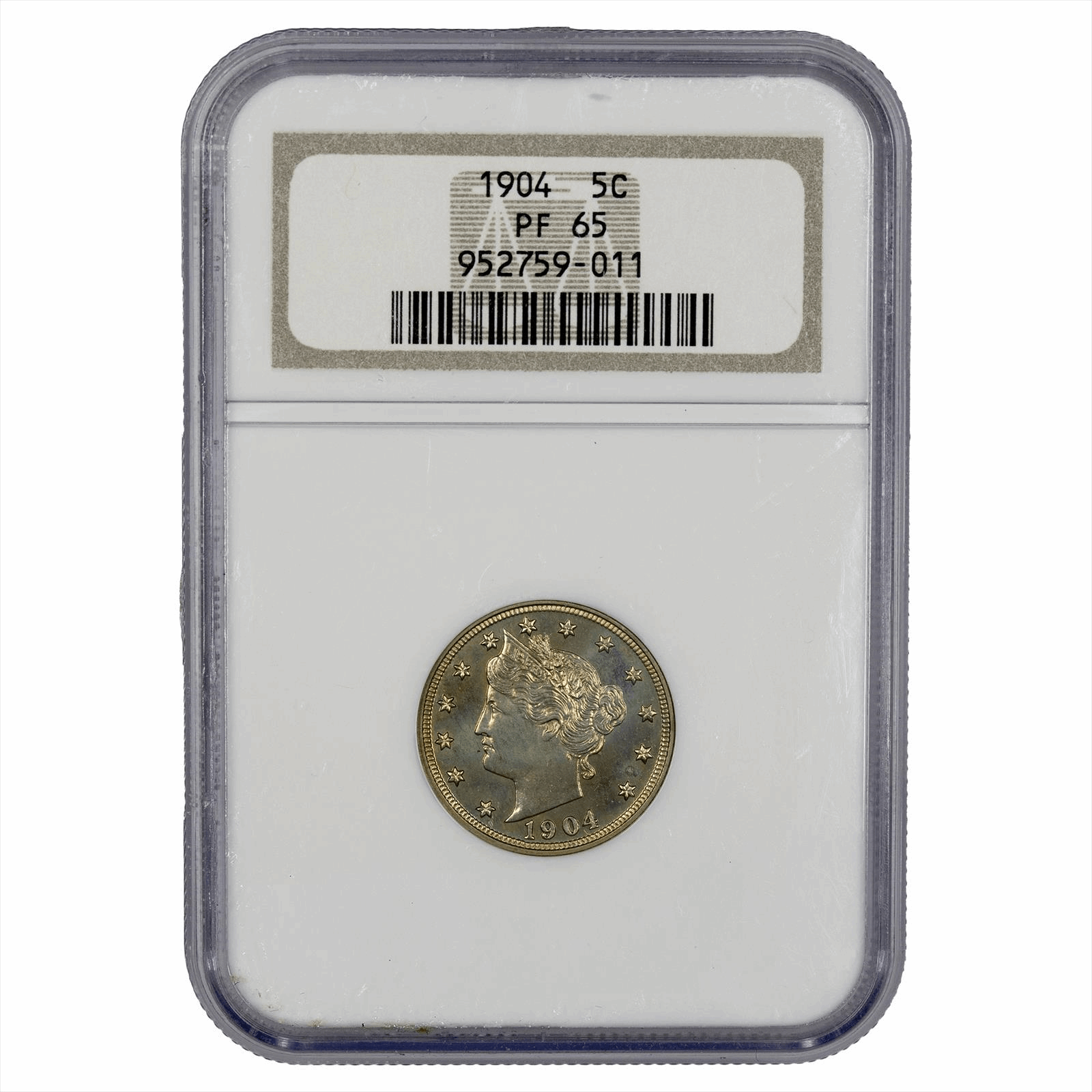 1904 Liberty V Nickel 5C NGC PF 65 