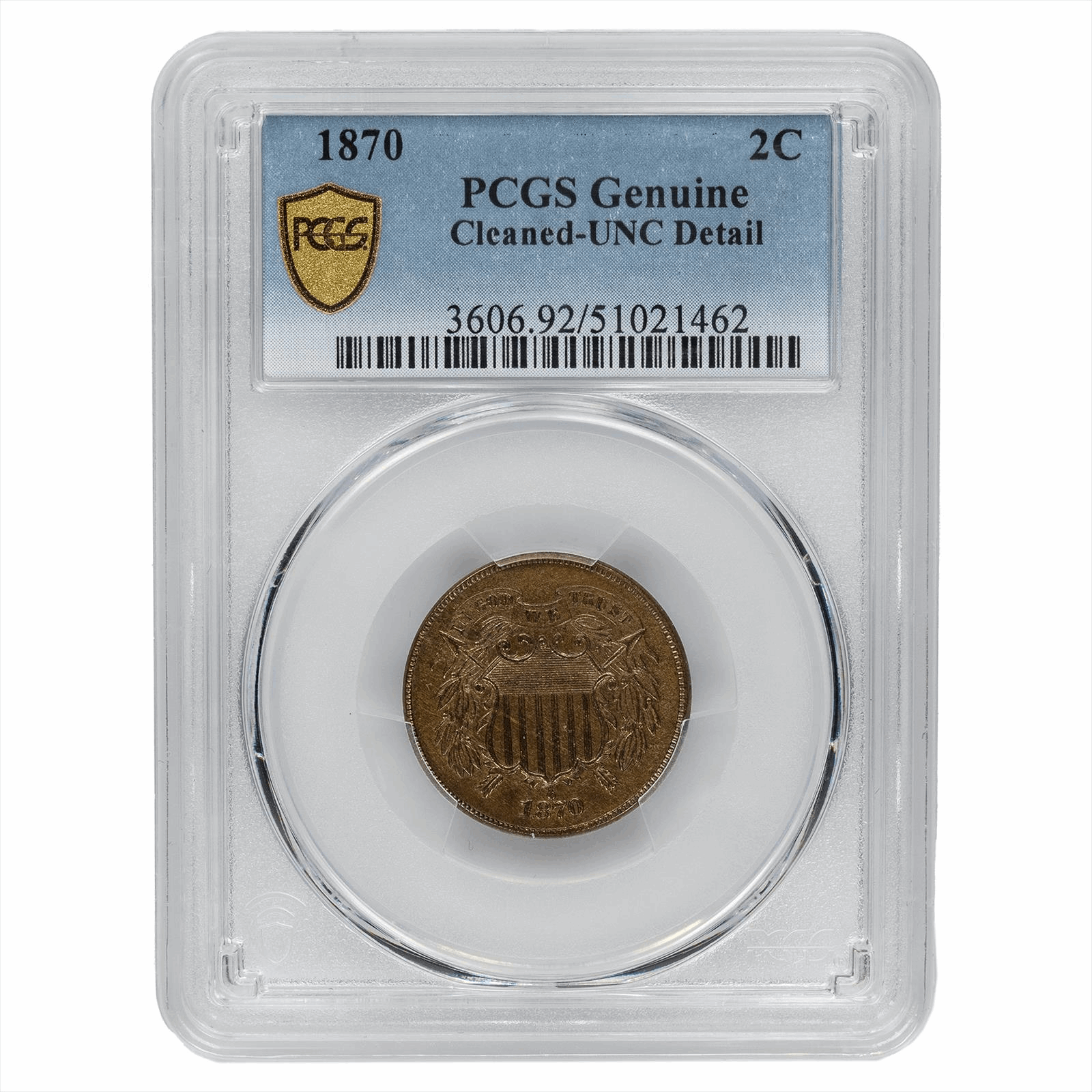 1870 Two Cent PCGS BN 92