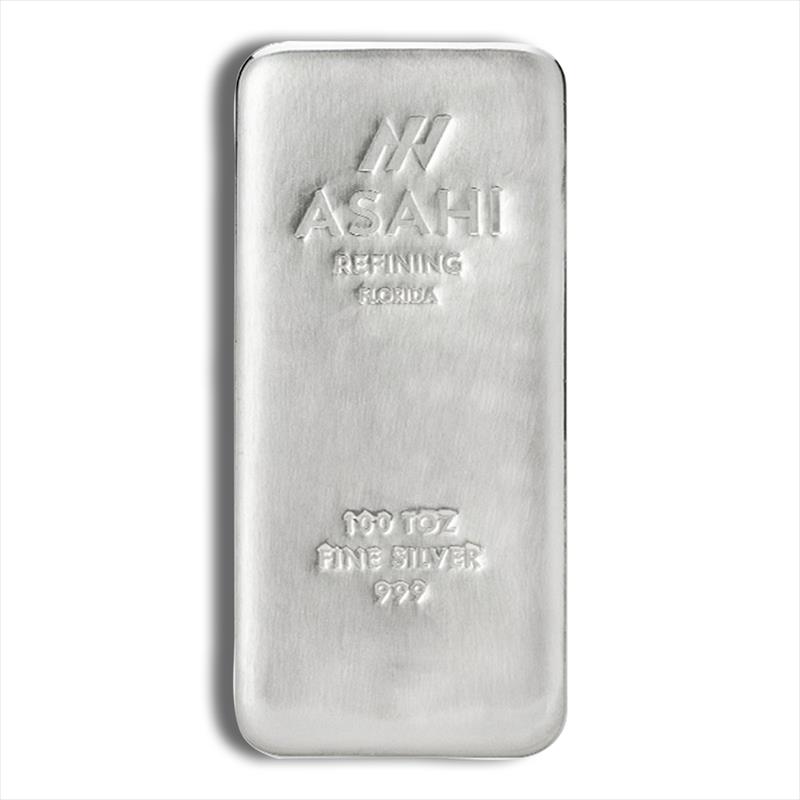 100 oz Silver Bar - Asahi Refining