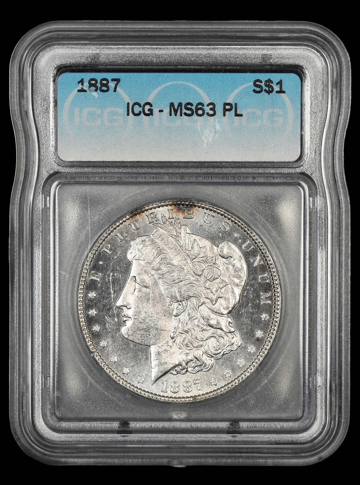 1887 $1 ICG MS63PL