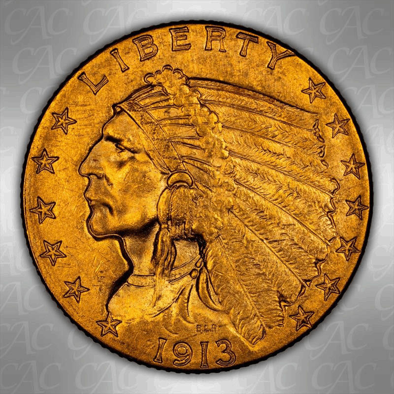 1913 $2.50 CACG MS 64 Witter Brick Doug Winter Ed.  