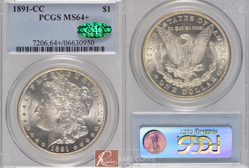 1891-CC $1 PCGS MS 64+ CAC