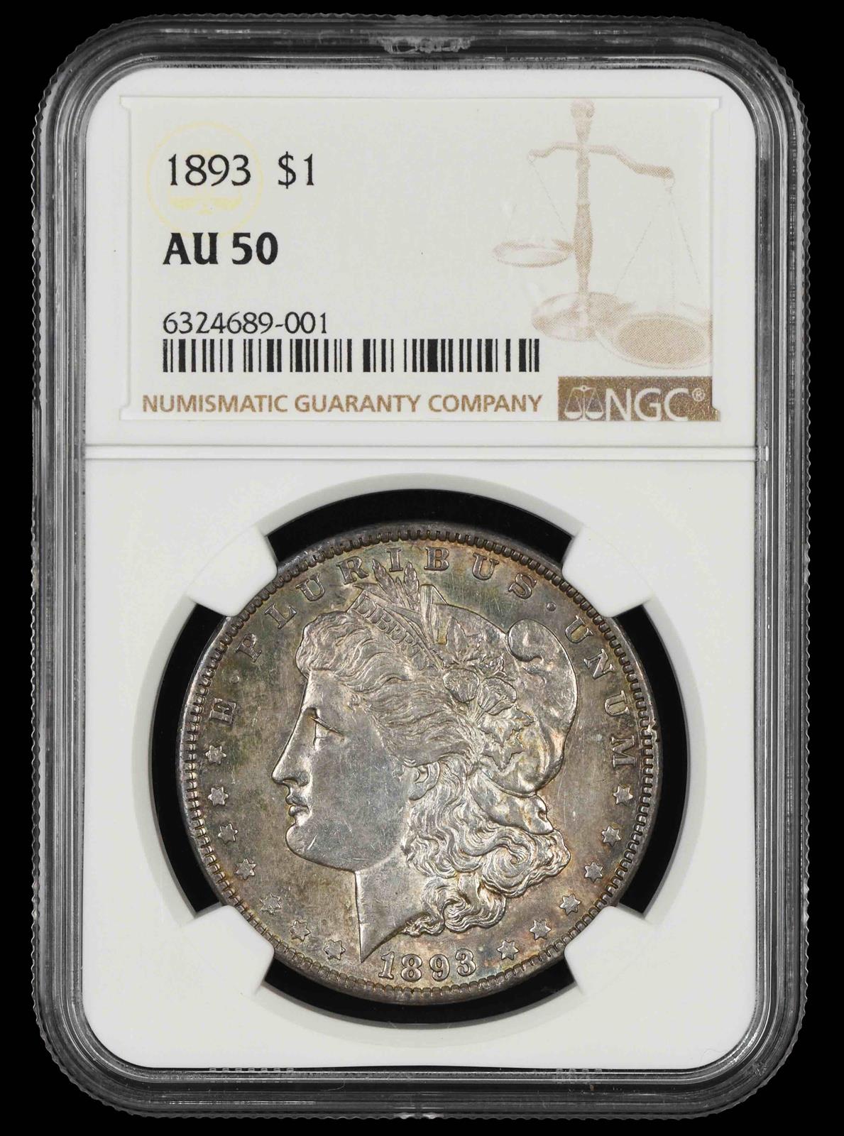 1893 $1 NGC AU-50