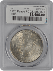 1928 Peace PCGS (CAC) MS 65 +