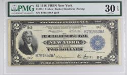 Fr. 751 1918 $2 Battleship FRBN New York PMG VF30 EPQ 