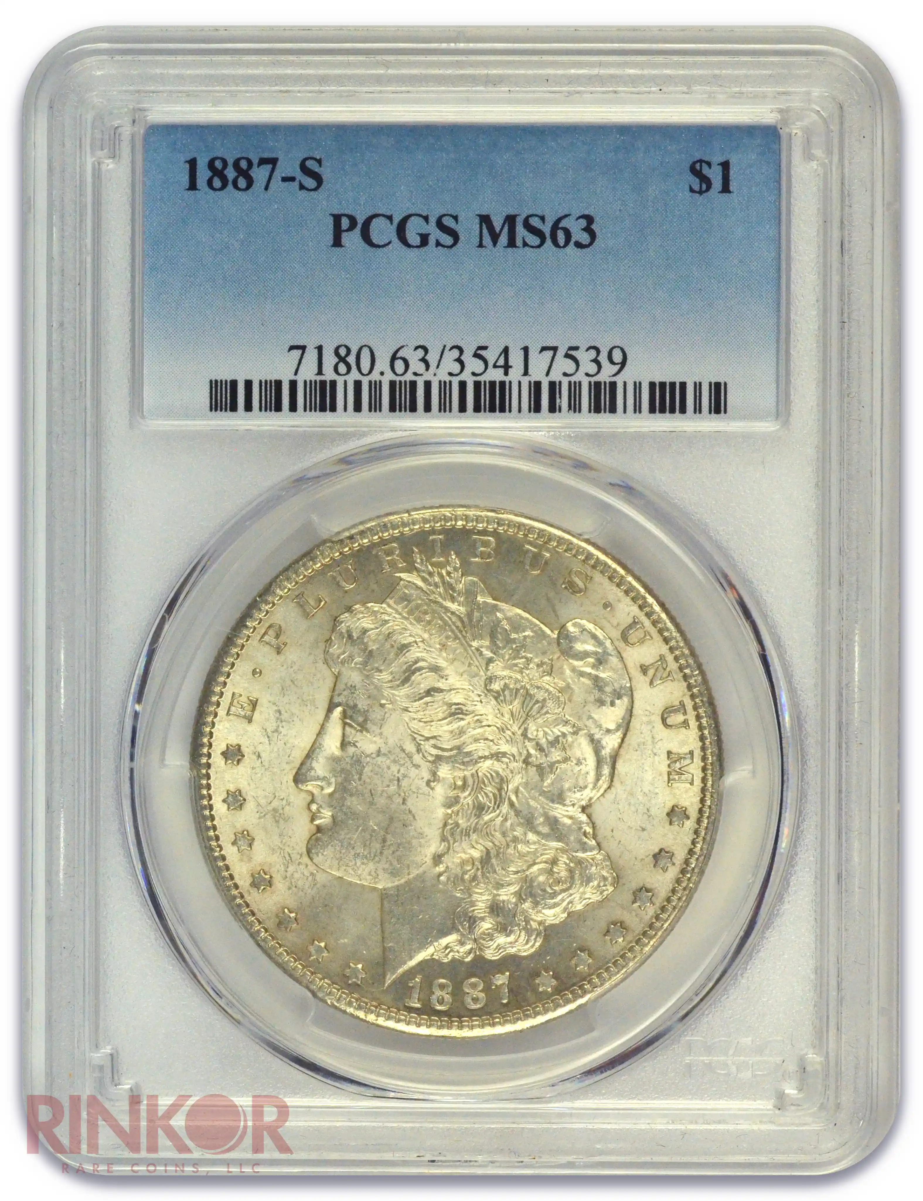 1887-S $1 Morgan Dollar PCGS MS 63