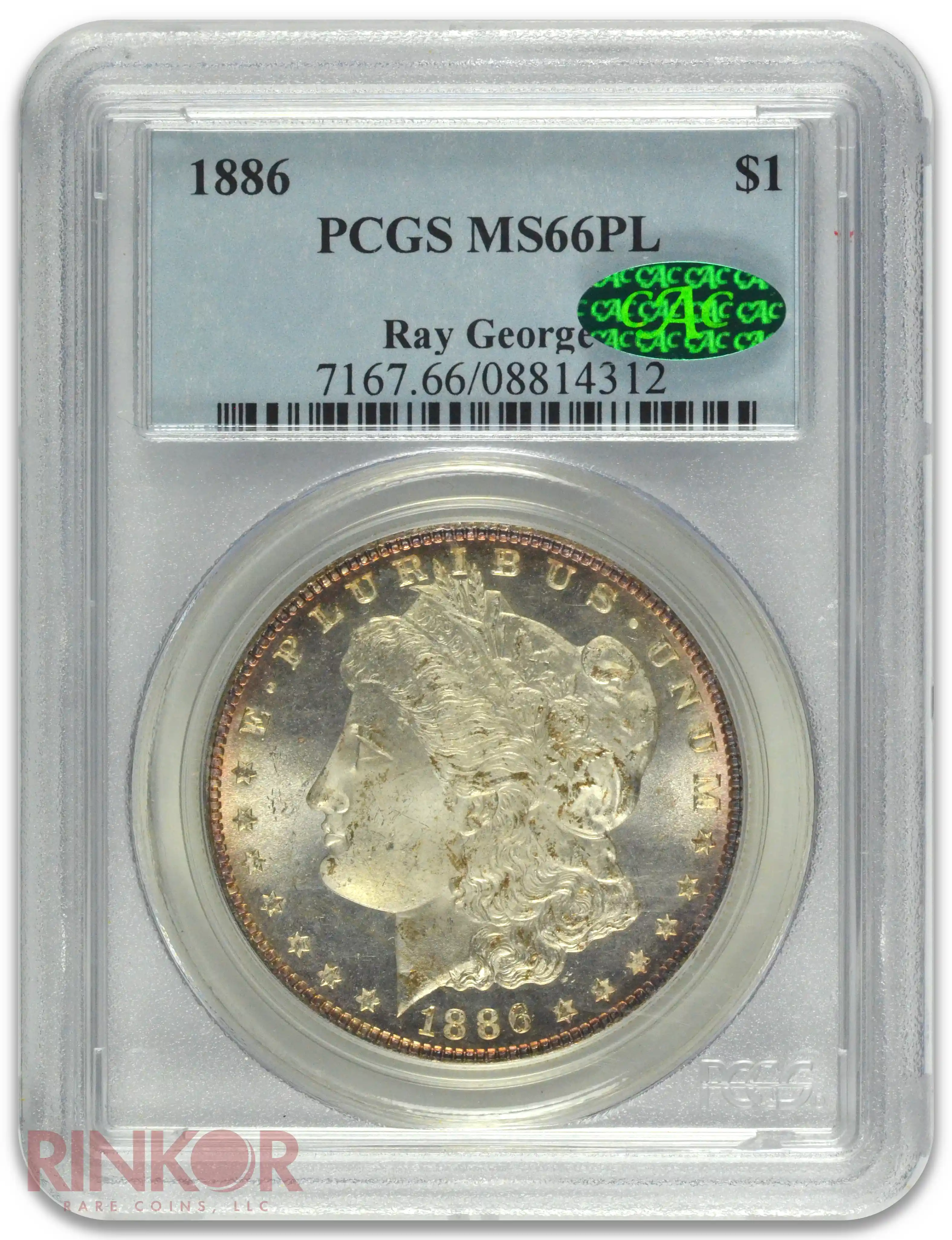 1886 $1 PCGS MS 66 PL CAC