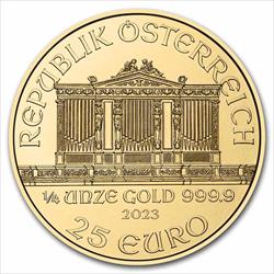 2023 25 Euro 1/4 oz Austrian Gold Philharmonic BU 