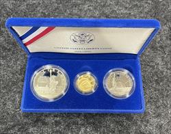 United States Liberty Coins 1886 - 1986 3 Coin Set w/ Case & COA 