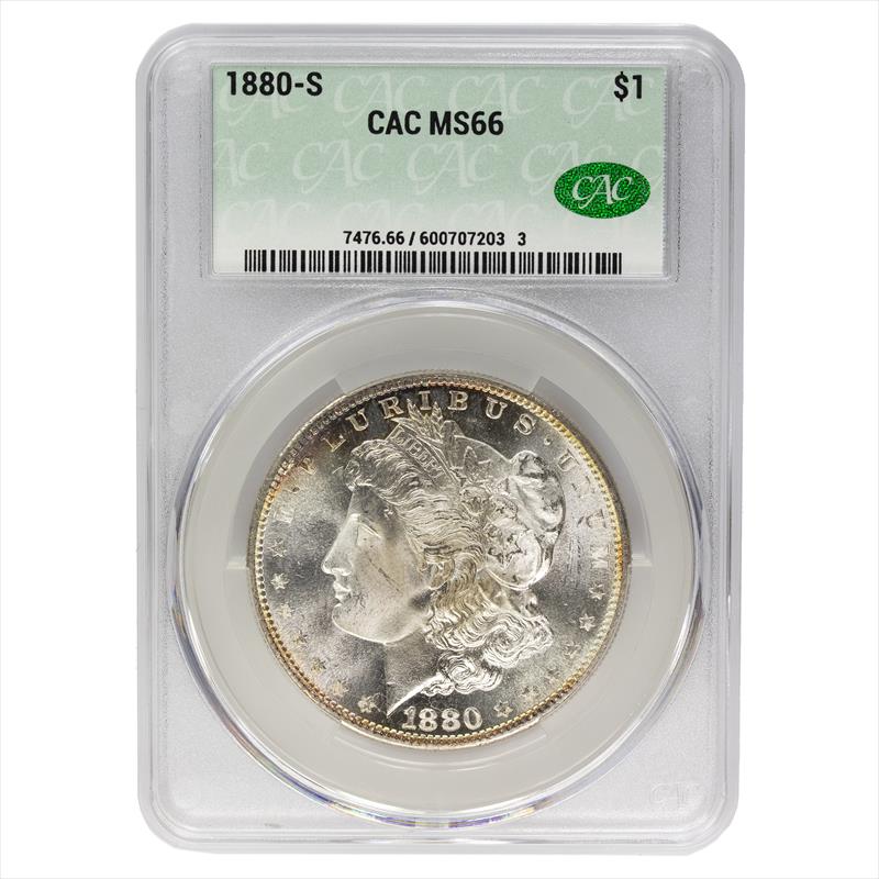 1880-S Morgan Dollar, $1 CACG MS 66