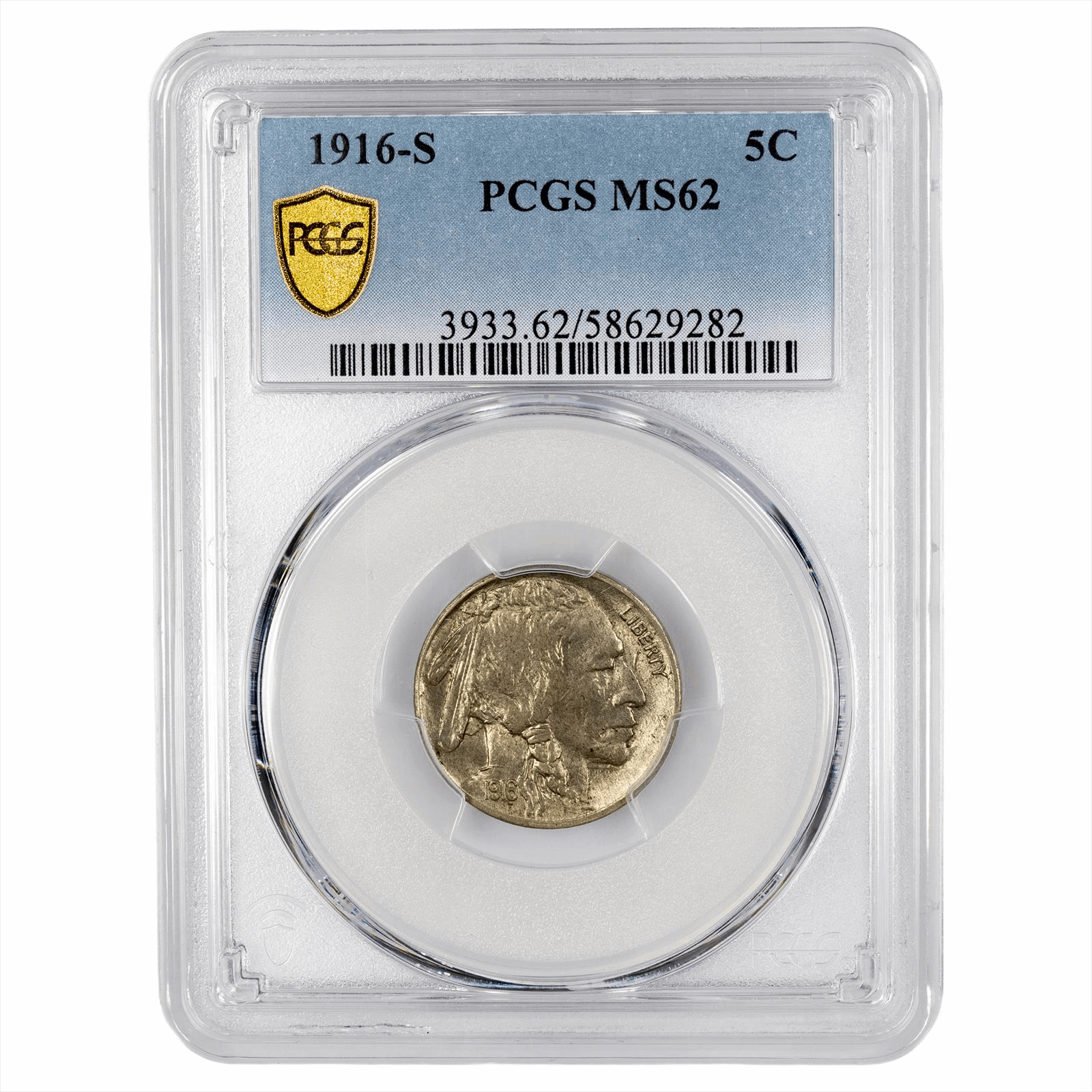 1916-S Buffalo Nickel 5C PCGS MS 62