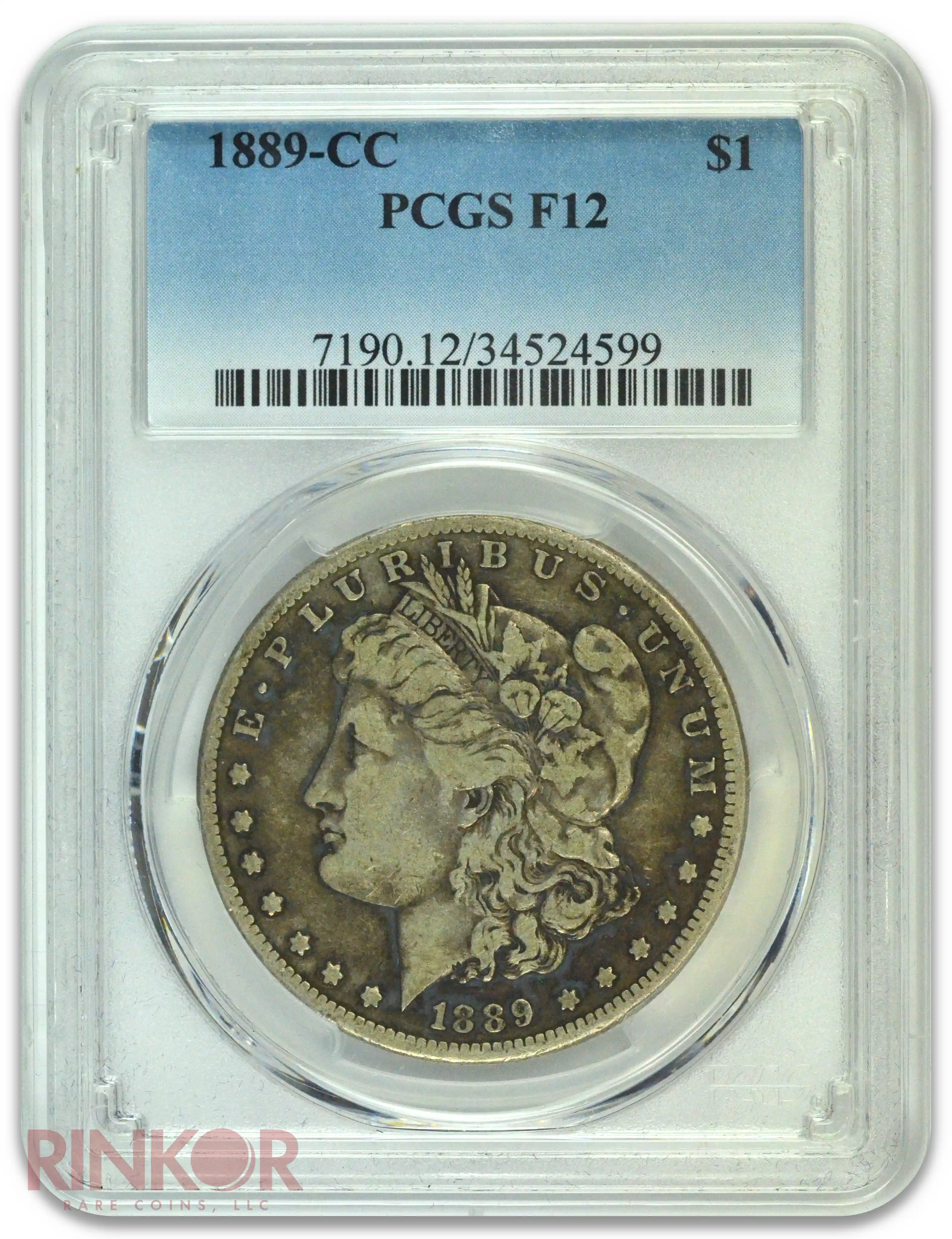 1889-CC $1 Morgan Dollar PCGS F-12