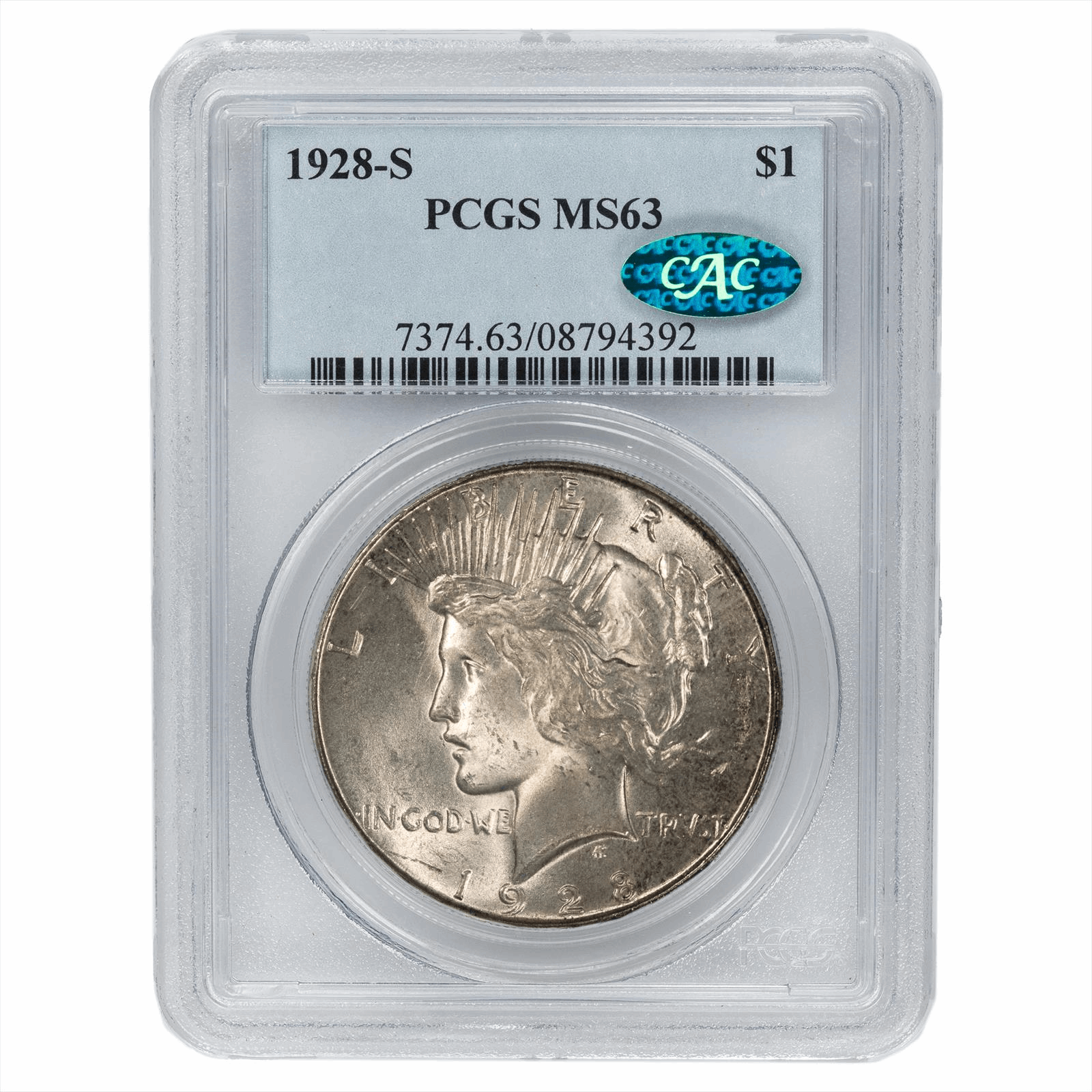 1928-S $1 PCGS MS 63 