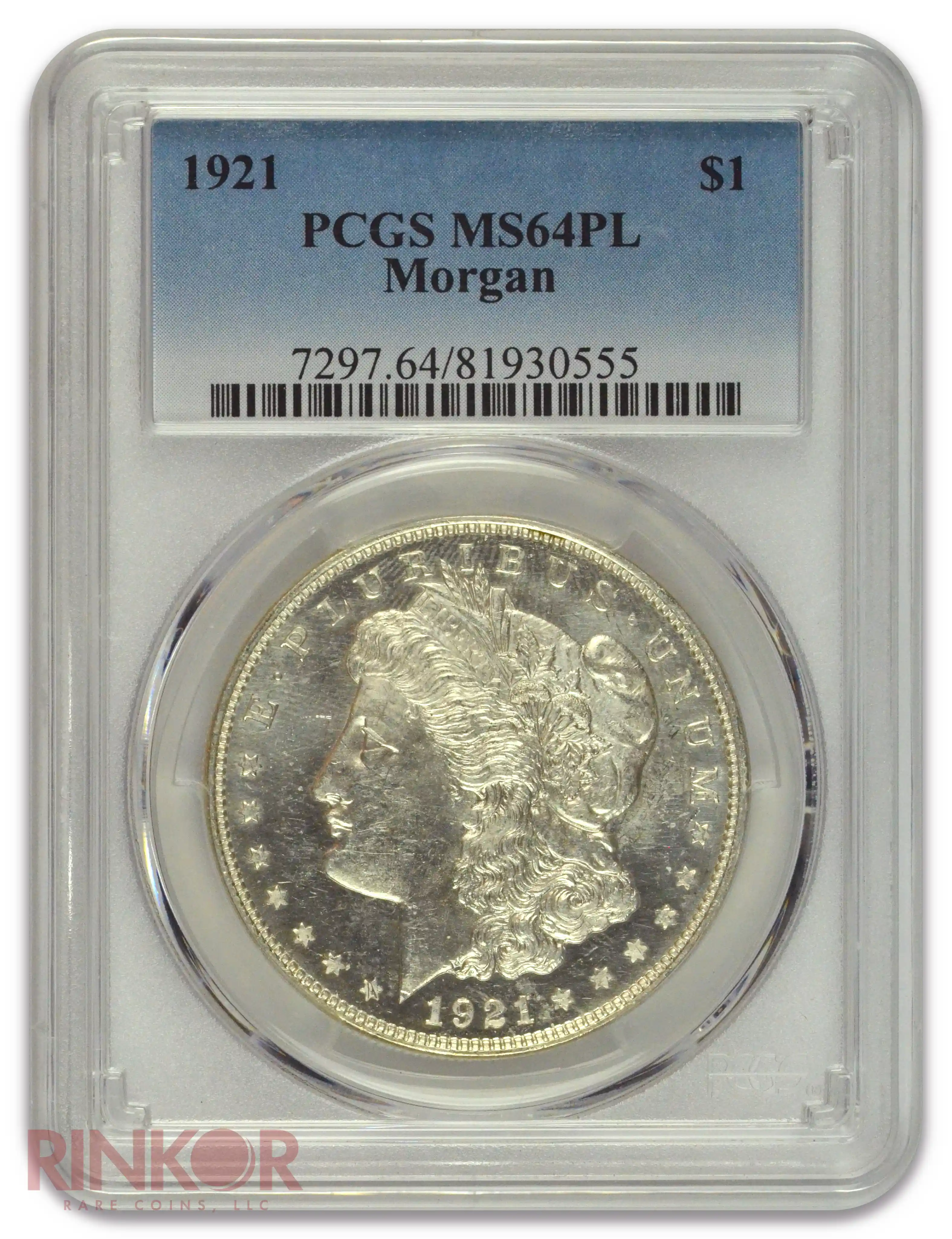 1921 $1 Morgan Dollar PCGS MS 64 PL