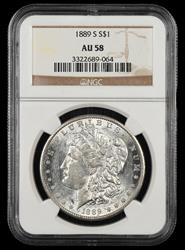 1889 S $1 NGC AU-58