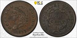 1813 Classic Head Large Cent  PCGS AU53