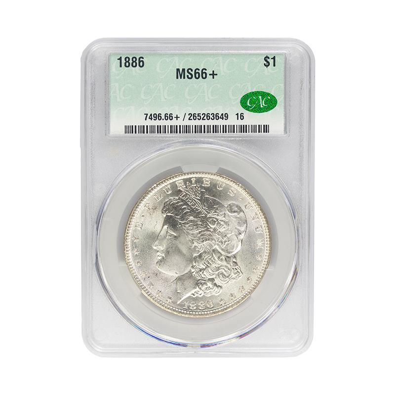 1886 Morgan Dollar $1 CACG  MS 66+