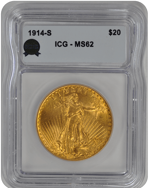 1914-S Liberty $20 ICG  MS 62