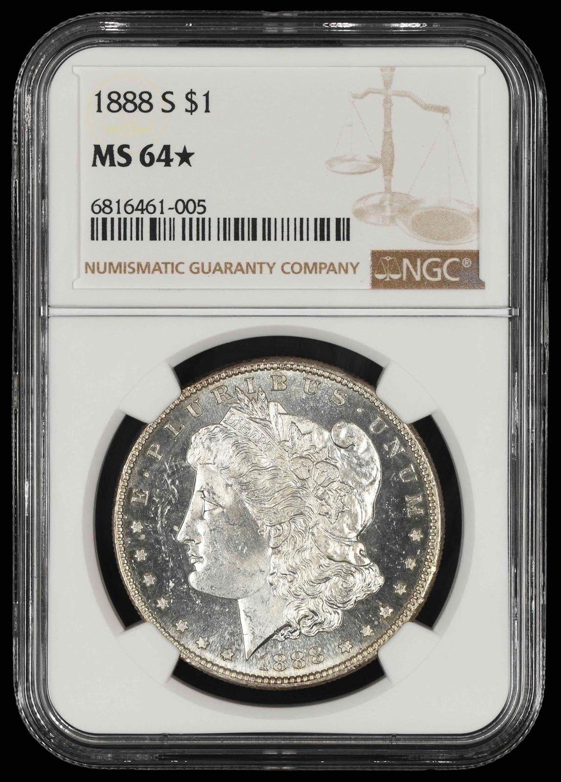 1888 S $1 NGC MS 64 *