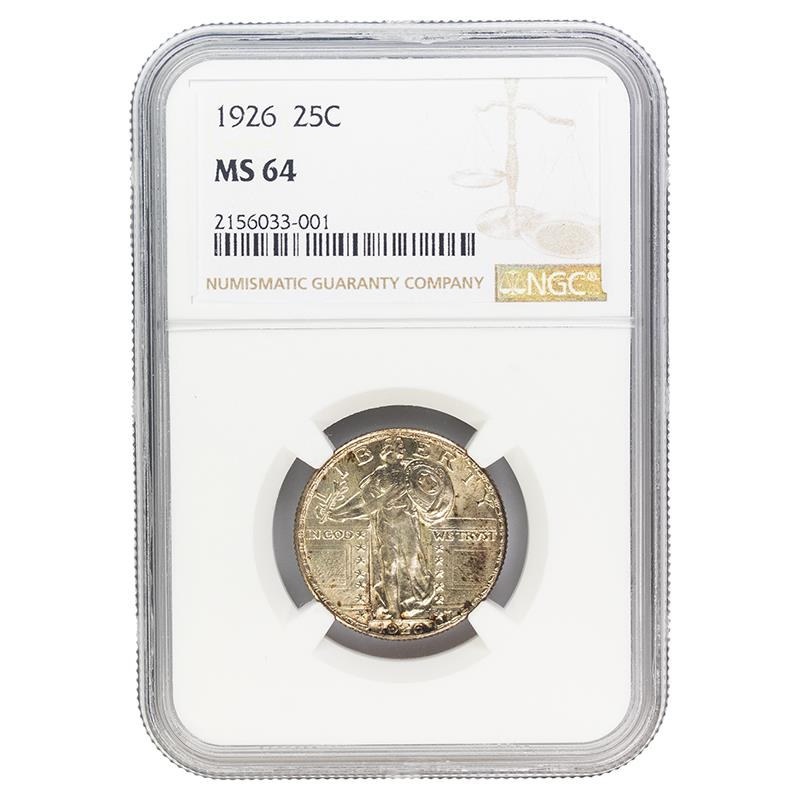 1926 Standing Liberty Quarter, 25C NGC MS 64 