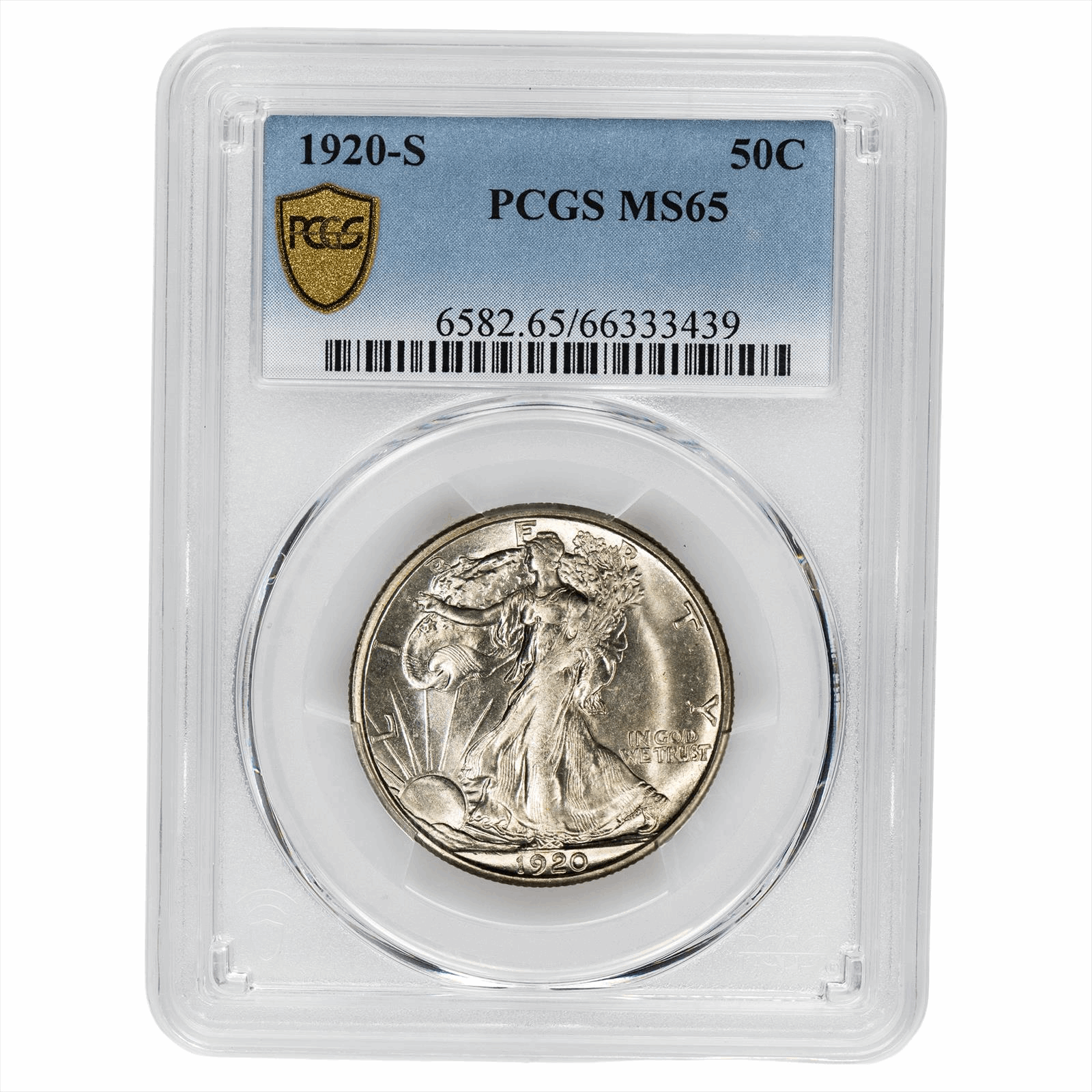 1920-S Walking Liberty Half Dollar 50C PCGS MS 65