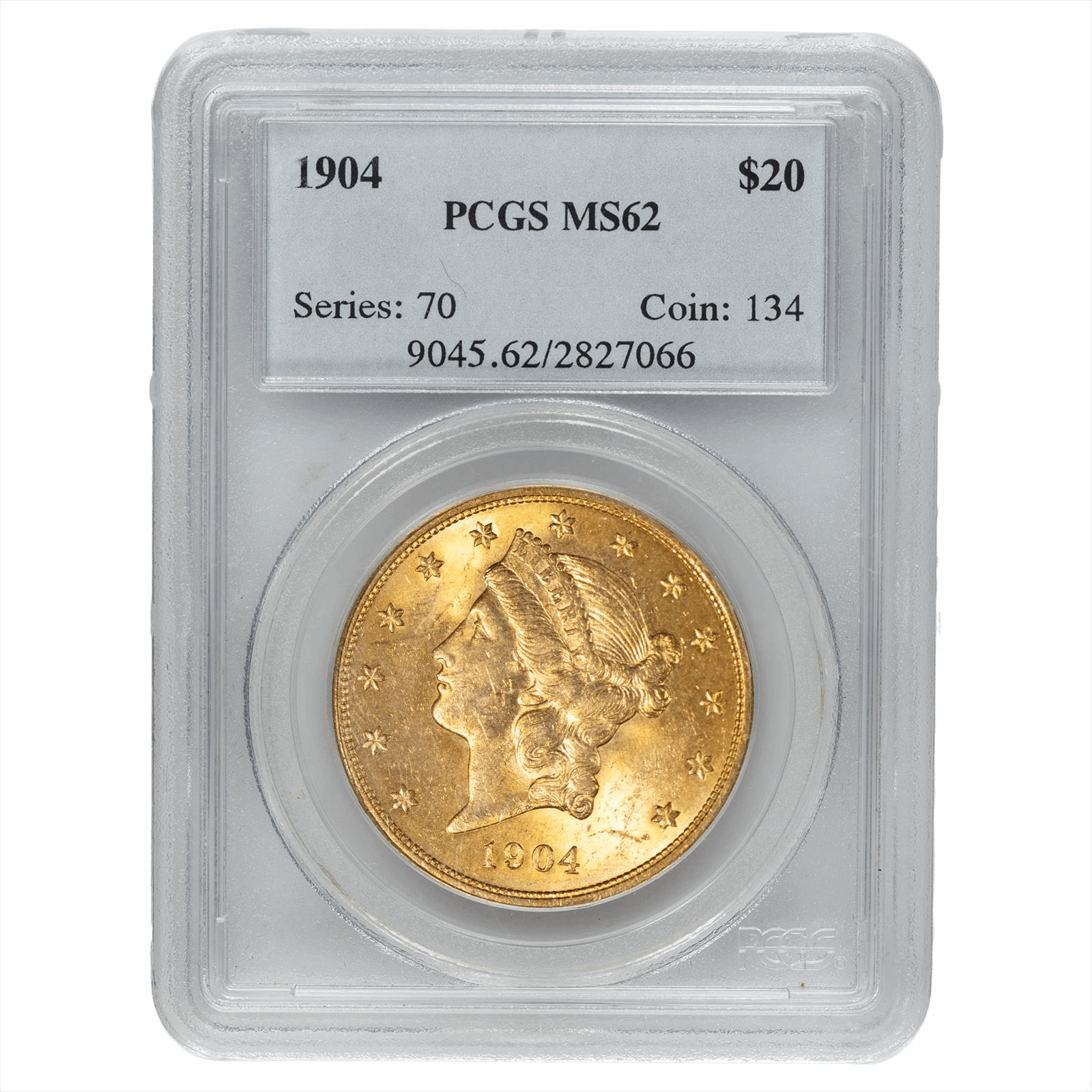 1904 Liberty Head Gold Double Eagle $20 PCGS MS 62
