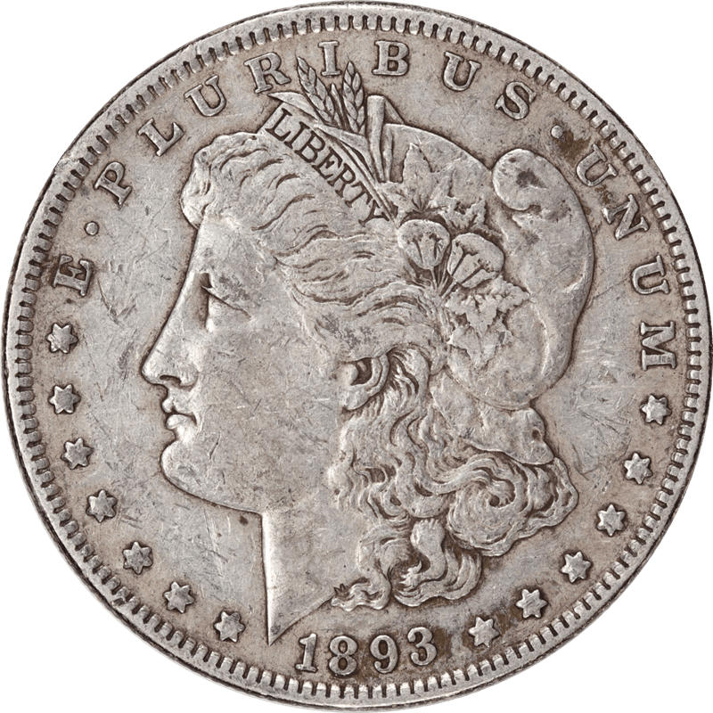 1893 Morgan Silver Dollar $1 Raw Ungraded Coin XF - Nice Original Coin