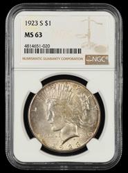 1923 S $1 NGC MS 63