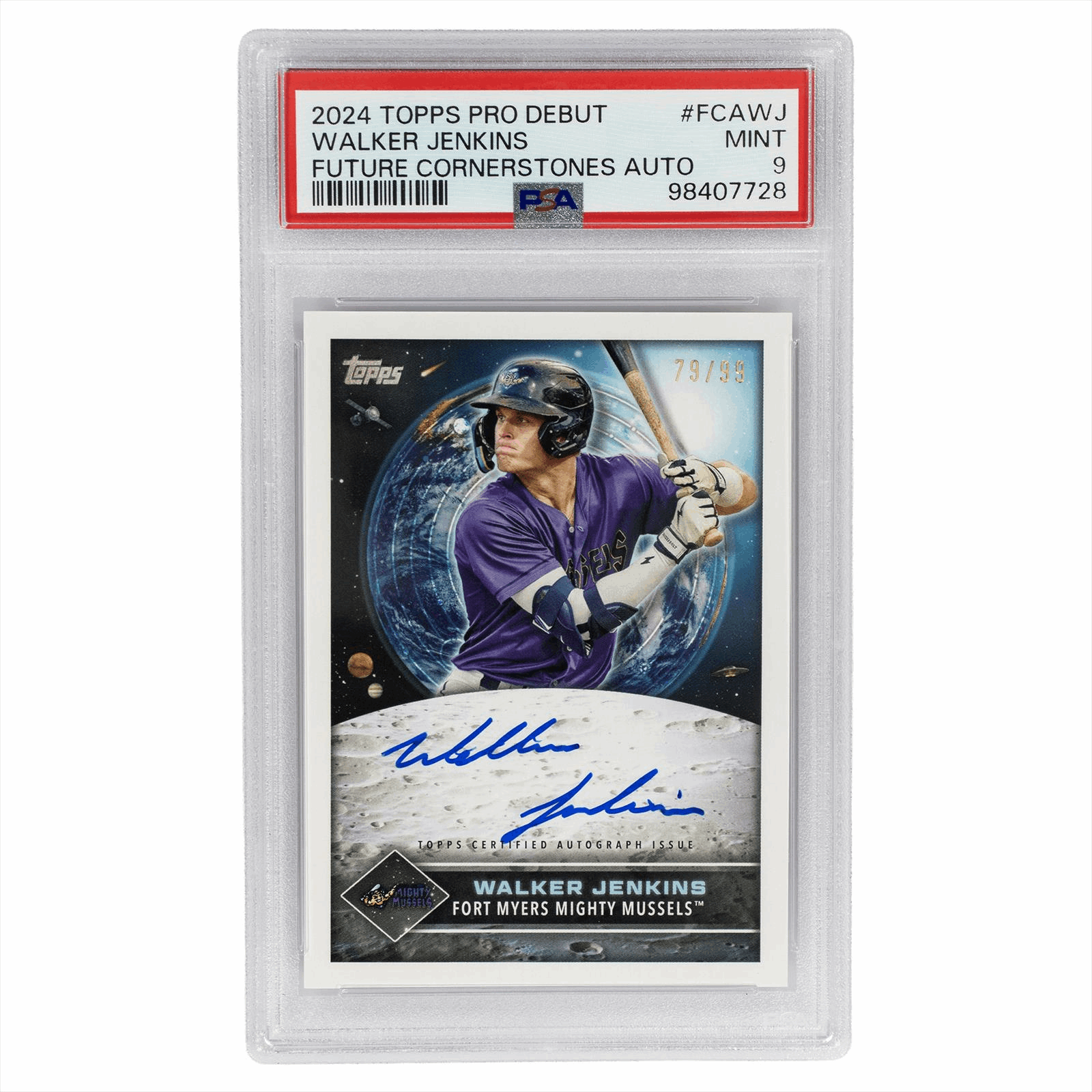 2024 Topps Pro Debut Future Cornerstones Autographs Walker Jenkins #FCAWJ PSA MINT 9 Cert #98407728