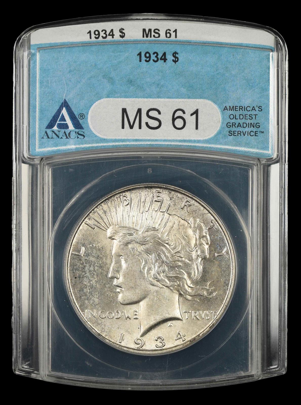 1934 $1 ANACS MS61