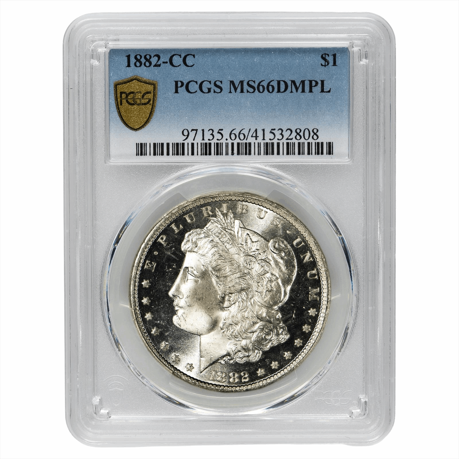 1882-CC Morgan Silver Dollar $1 PCGS MS 66 DMPL