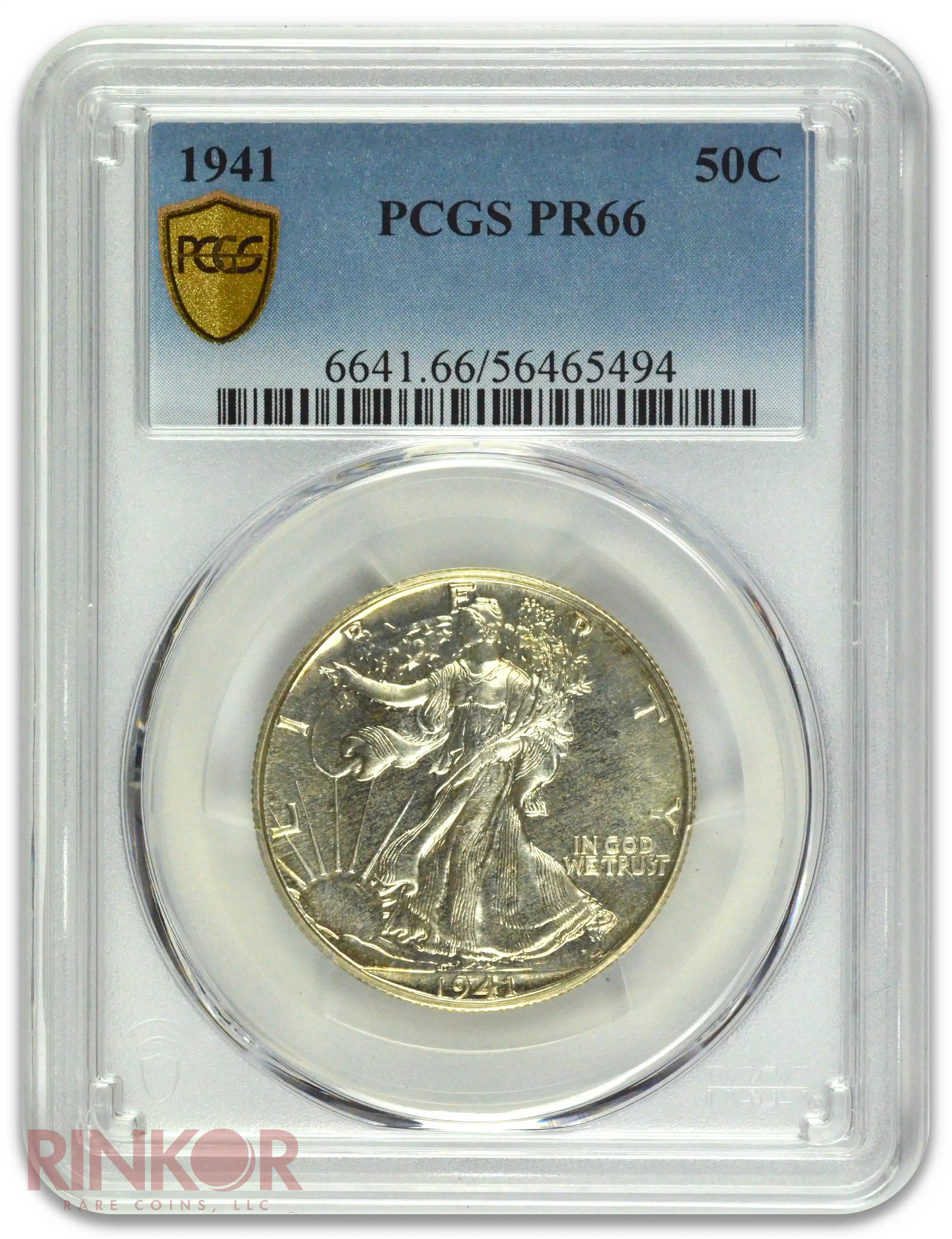 1941 Walking Liberty Half Dollar PCGS PR 66