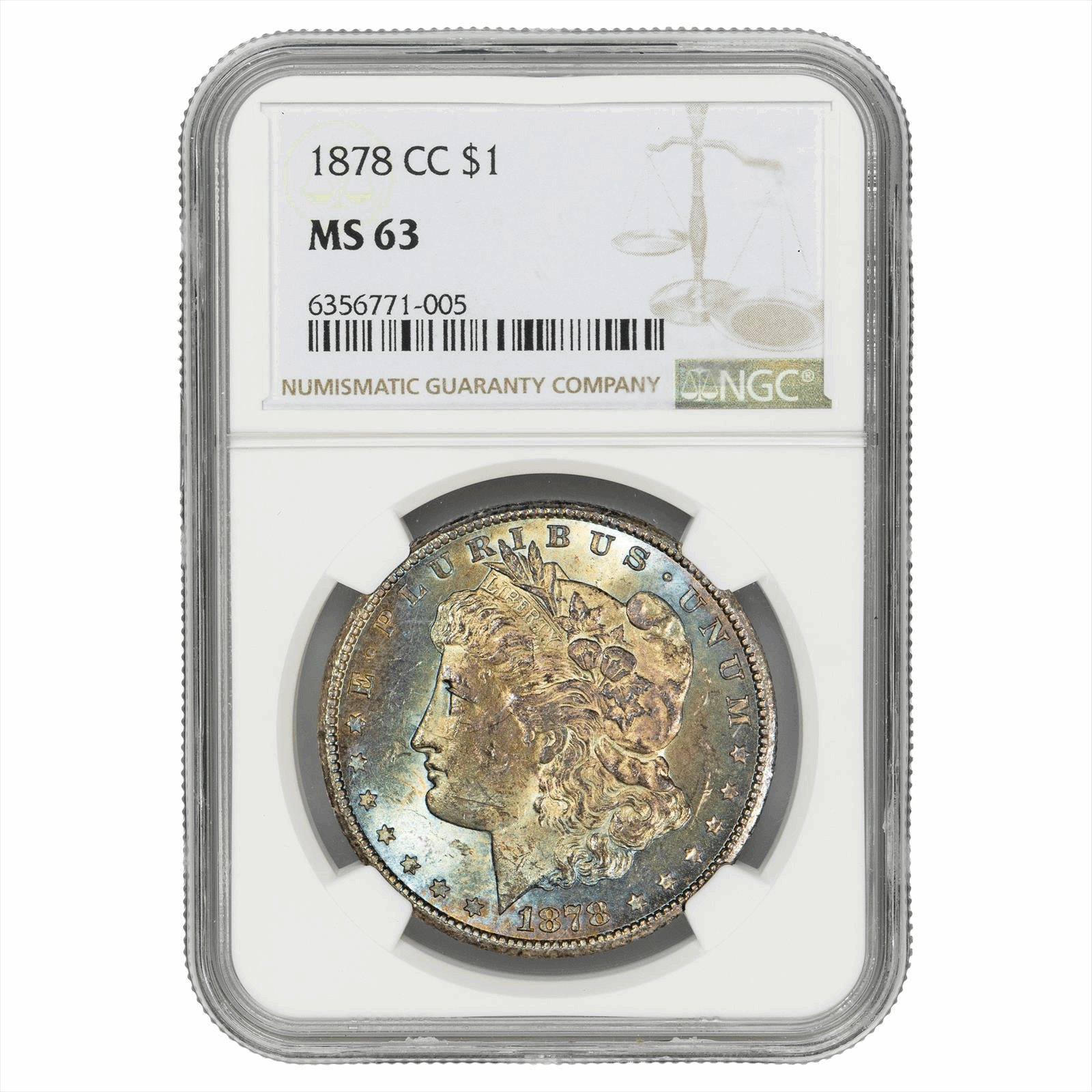 1878-CC Morgan Silver Dollar $1 NGC MS 63