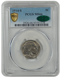 1914-S Buffalo PCGS CAC MS 66