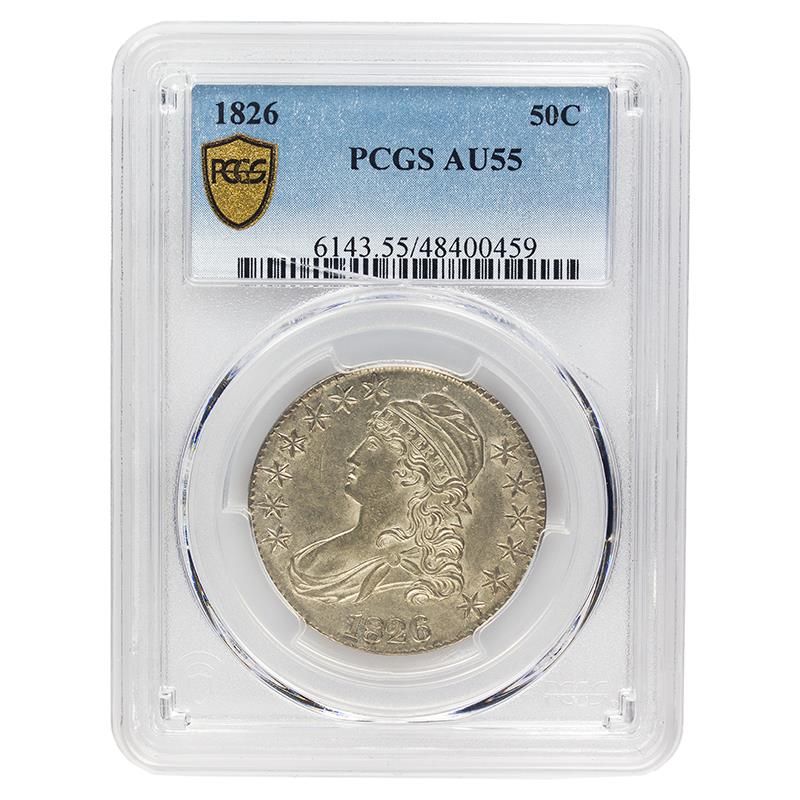 1826 Capped Bust Half Dollar, 50C PCGS AU 55 