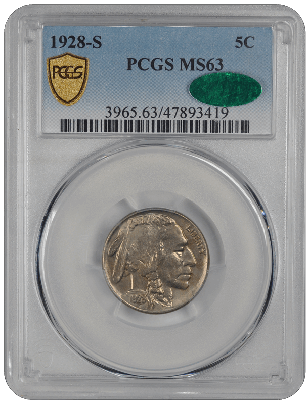 1928-S Buffalo PCGS (CAC) MS 63