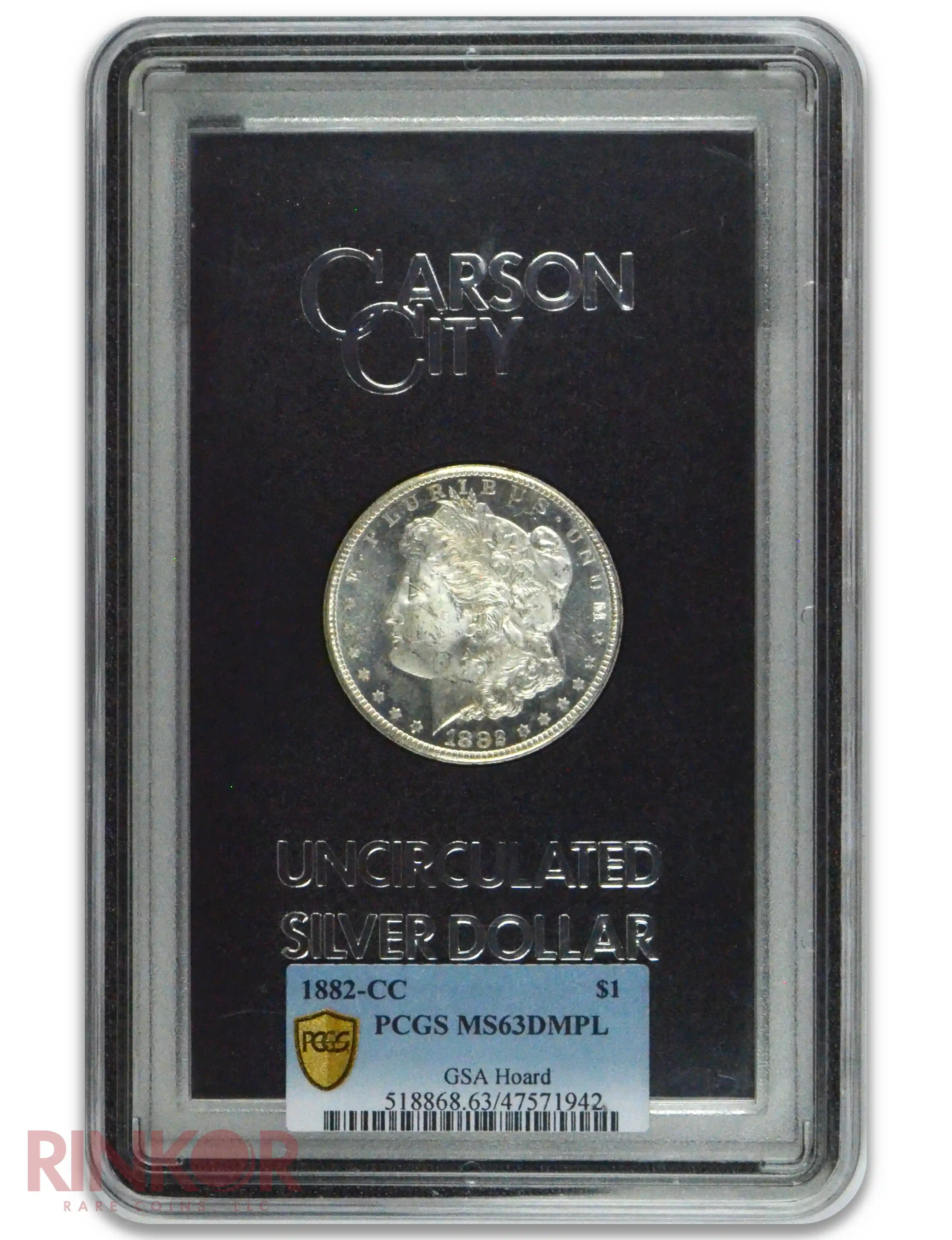 1882-CC $1 GSA Hoard Morgan Dollar PCGS MS 63 DMPL