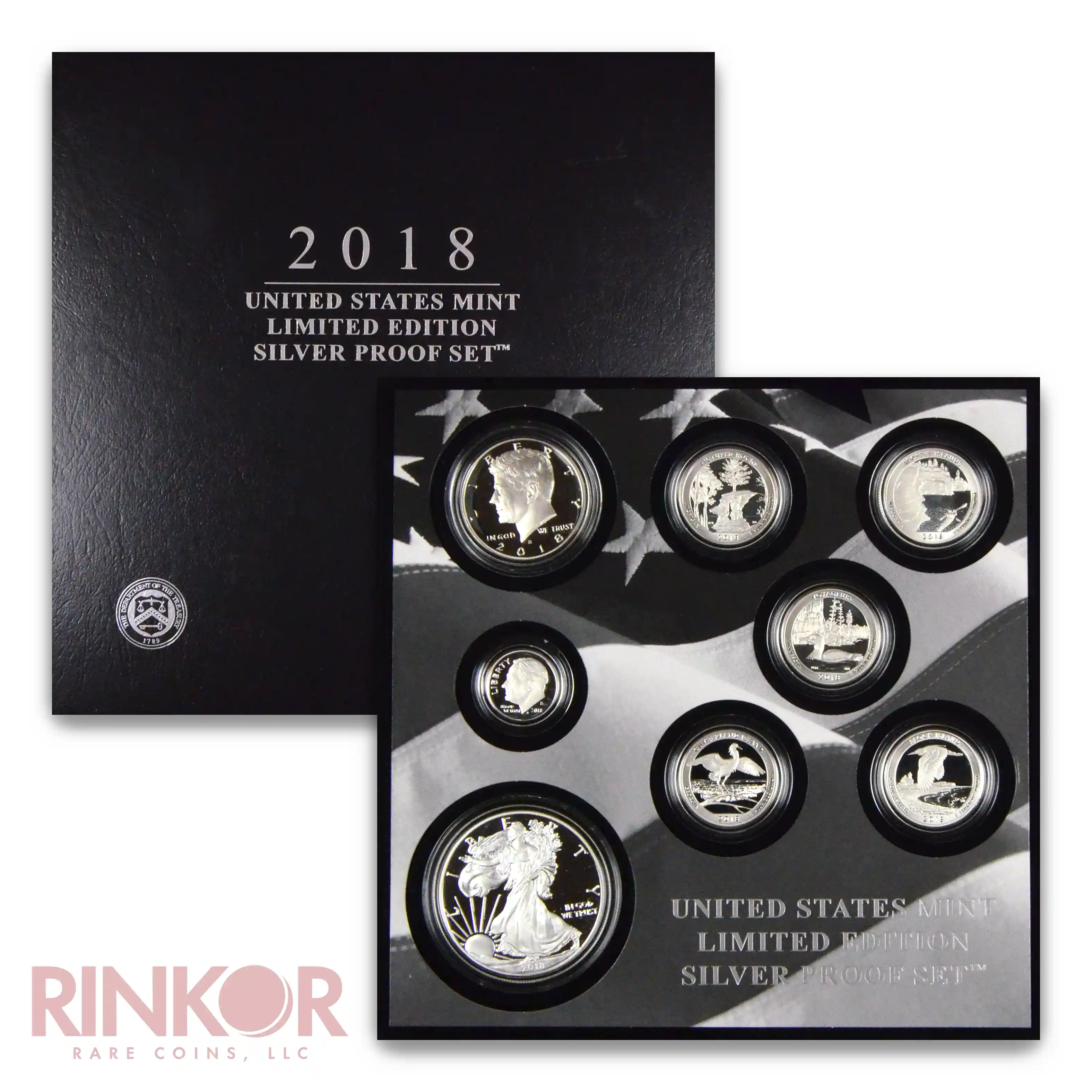 2018-S Limited Edition Silver 8-Coin Proof Set (Box and CoA)