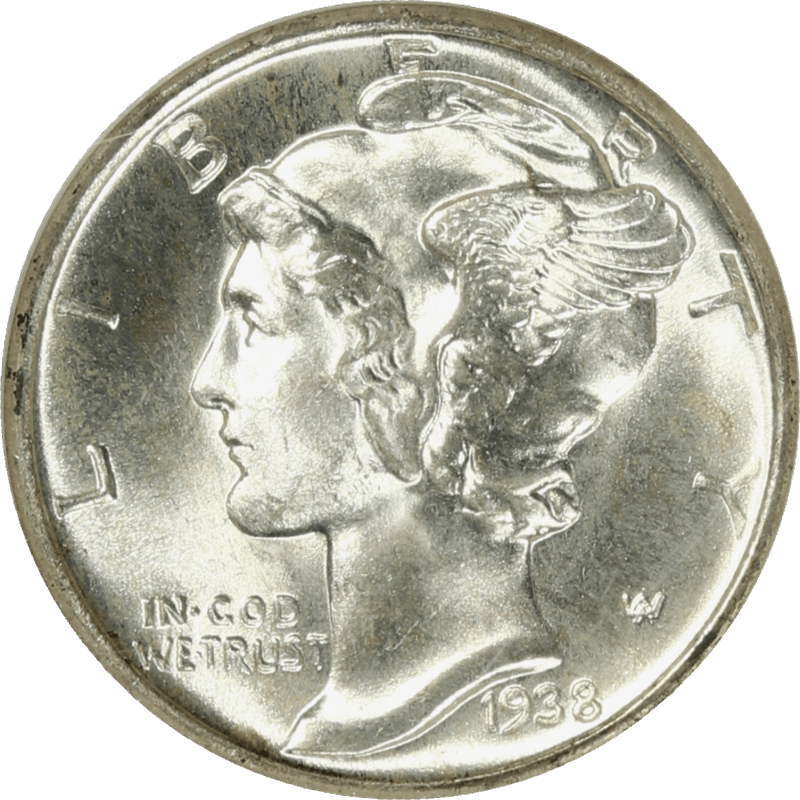 1938-D Mercury Dime 10c NGC MS 66  FB