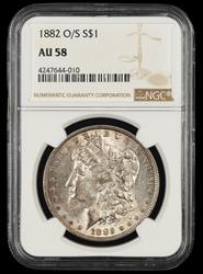 1882 O/S $1 NGC AU-58