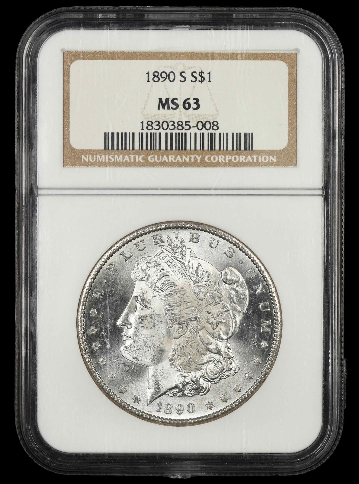 1890 S $1 NGC  MS63